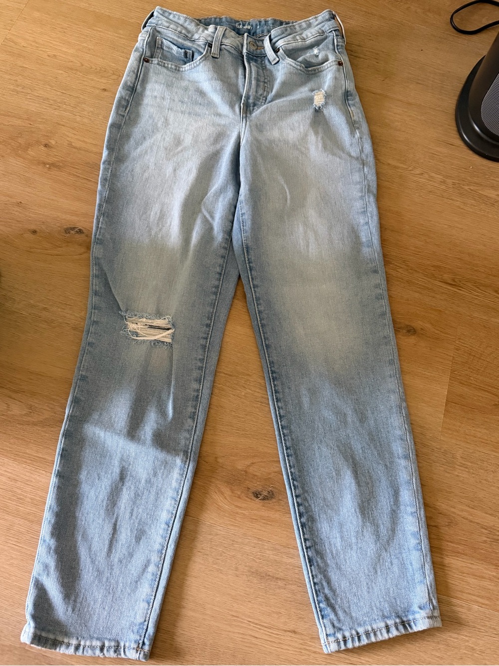 Old Navy Light Blue Straight Leg Jeans with Distressing